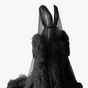 Elegant Black Tulle Gown